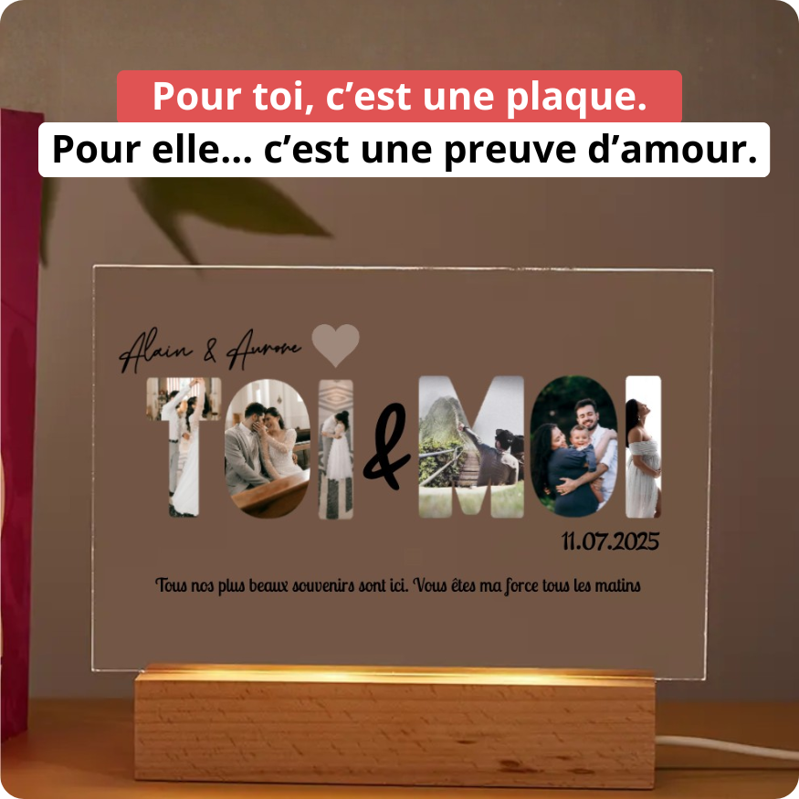 Toi & Moi - Plaque Cristal Acrylique