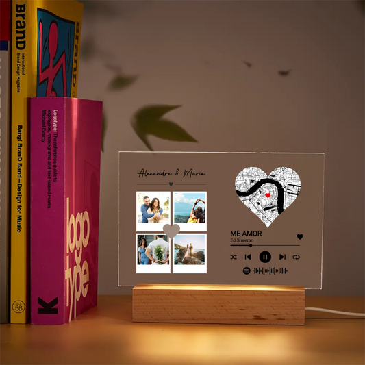 Collage Spotify & Carte - Plaque personnalisée