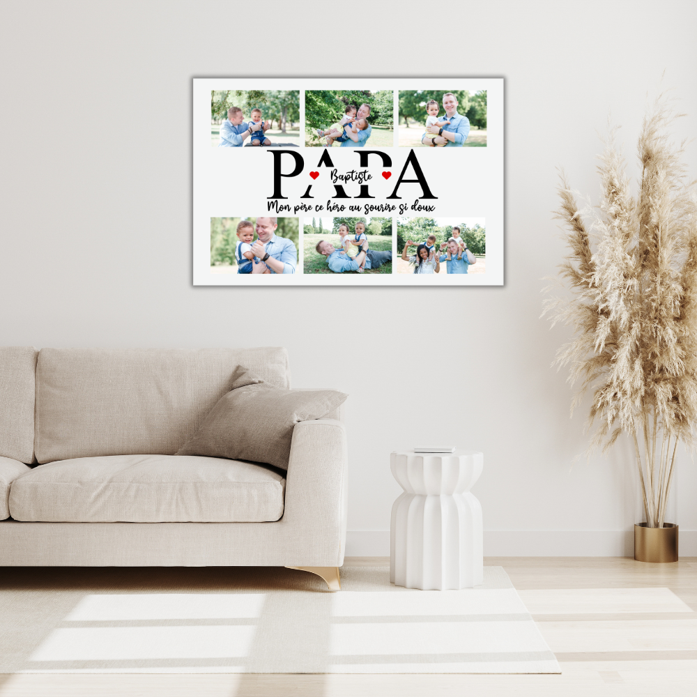 Papa et photo - Toile Personnalisée