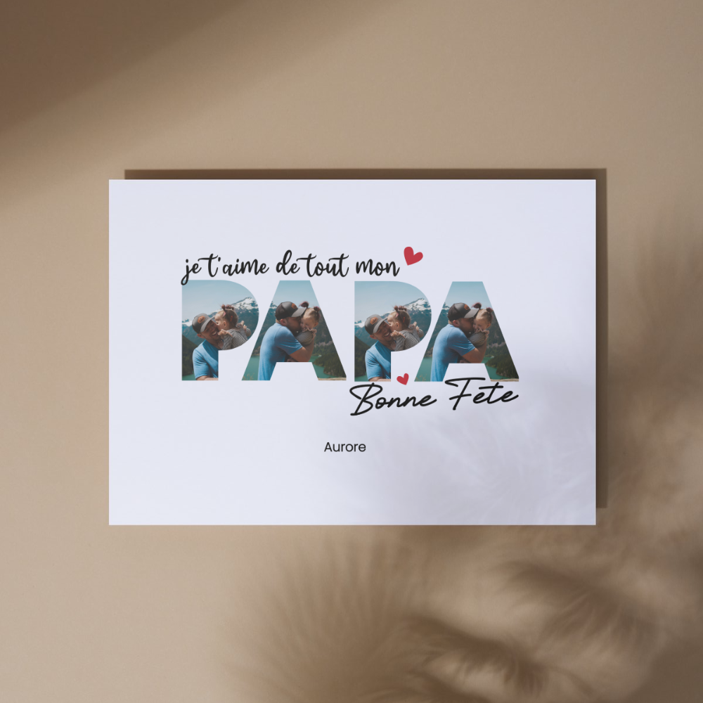 Je t'aime de tout mon coeur  - Toile Personnalisée