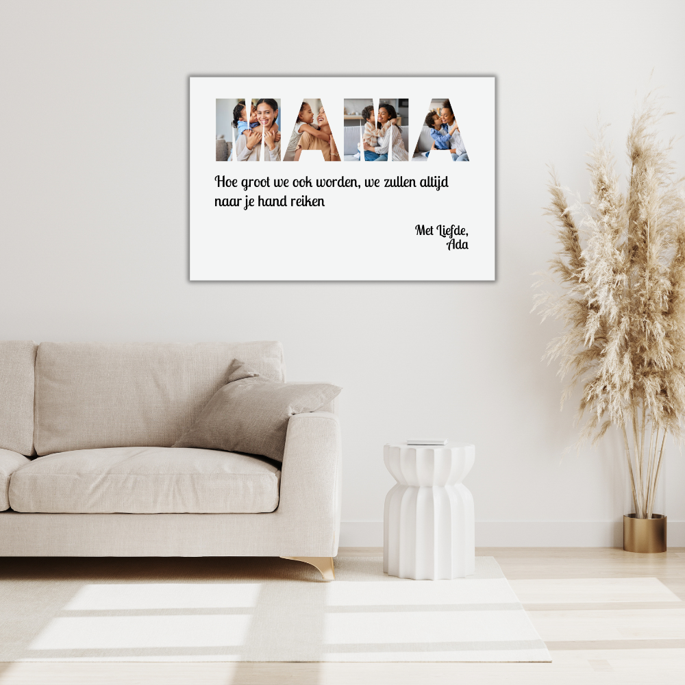 Mama met Liefde - Gepersonaliseerd Canvas