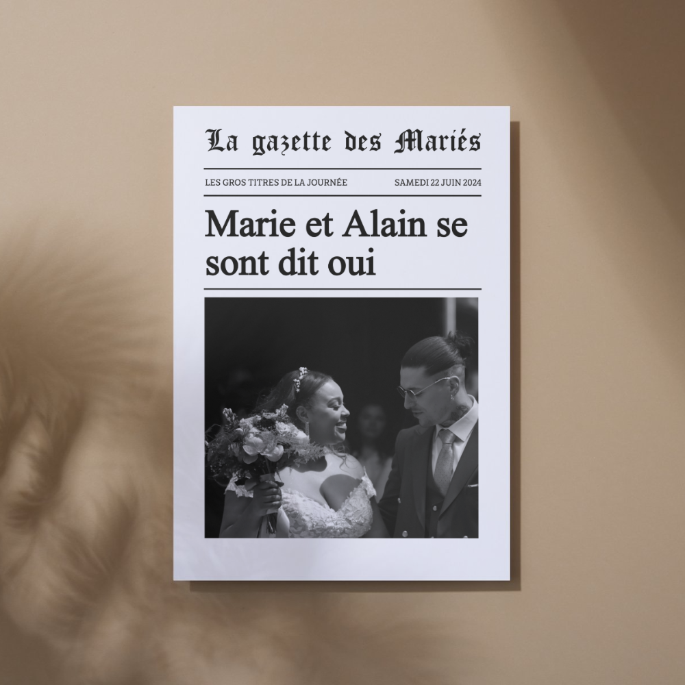 La Gazette des Mariés - Toile personnalisée