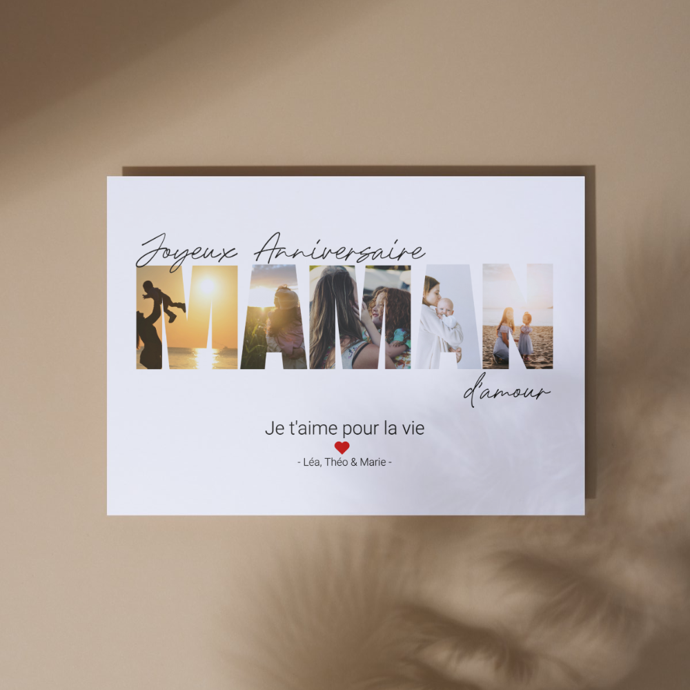 Joyeux Anniversaire Maman  - Toile Personnalisée