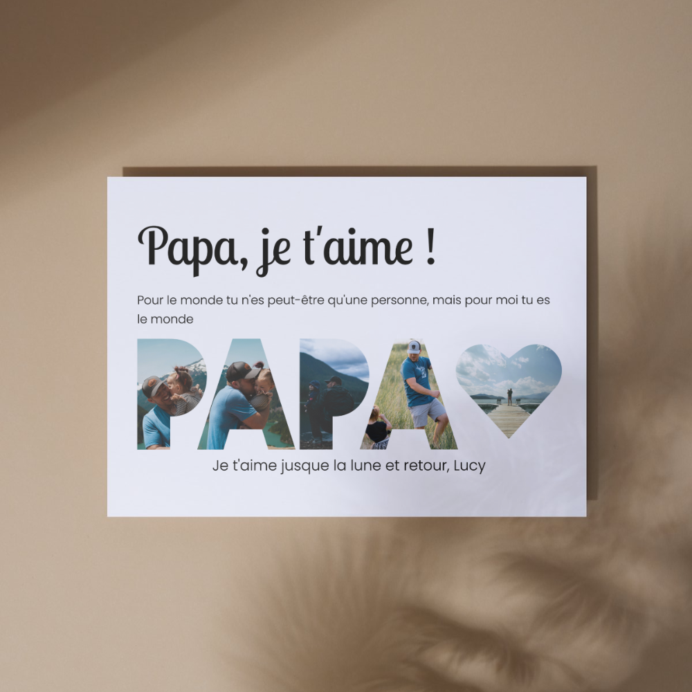 Papa, je t'aime - Toile Personnalisée