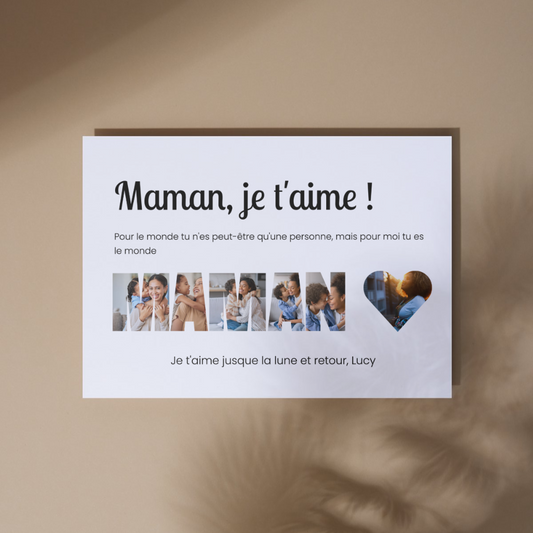 Maman, je t'aime - Toile Personnalisée