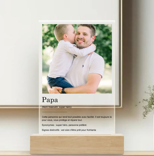 Définition Papa - Plaque Personnalisée