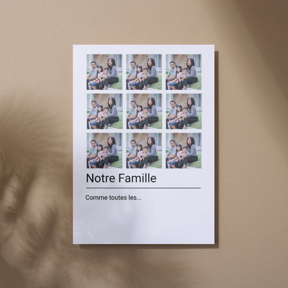 Notre famille en 9 photos - Toile personnalisée