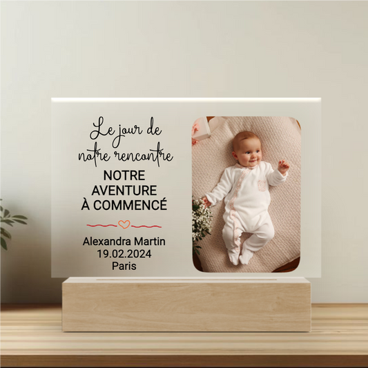 Le jour de notre rencontre - Plaque naissance