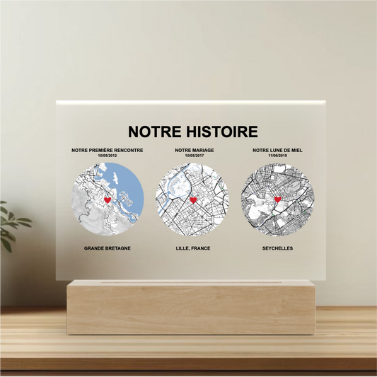 Notre Histoire - Plaque personnalisée