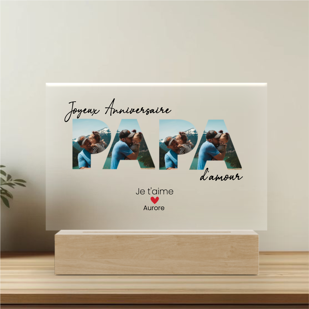 Joyeuse Anniversaire Papa - Plaque personnalisée