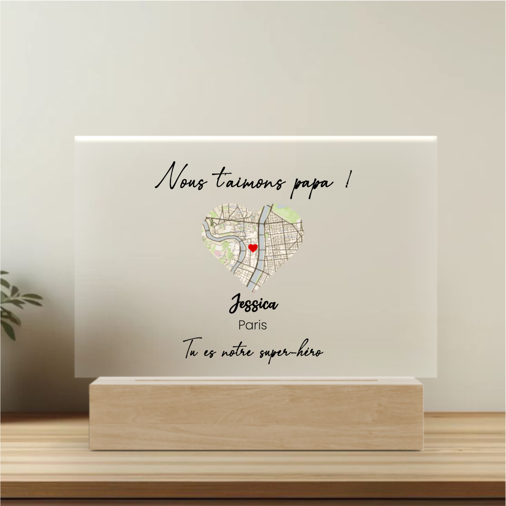 Nous t'aimons Papa - Plaque Cristal Acrylique