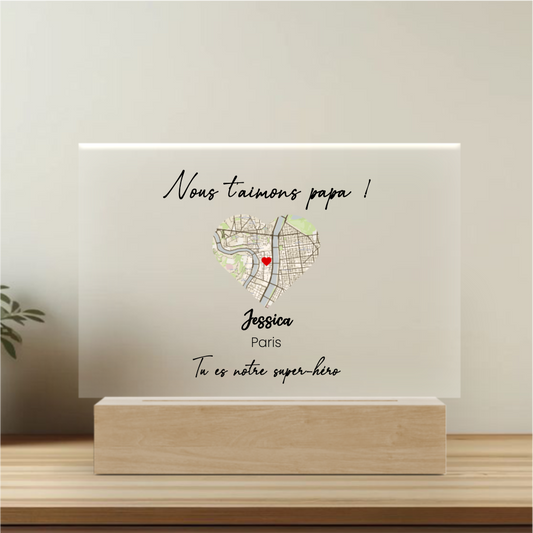 Nous t'aimons Papa - Plaque personnalisée