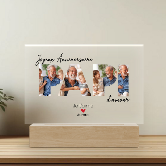 Joyeux Anniversaire Papi - Plaque personnalisée