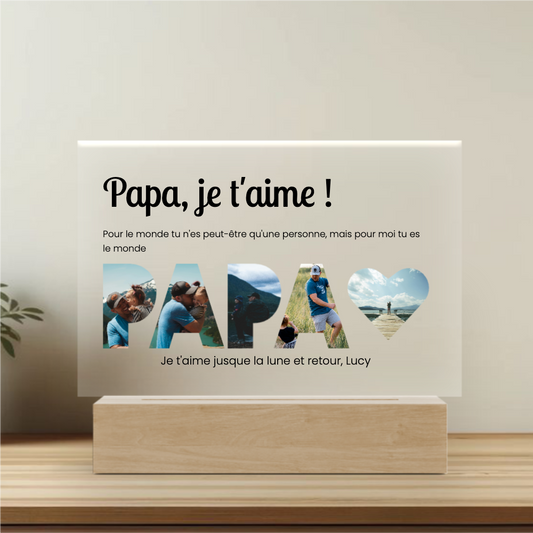 Papa, je t'aime - Plaque personnalisée