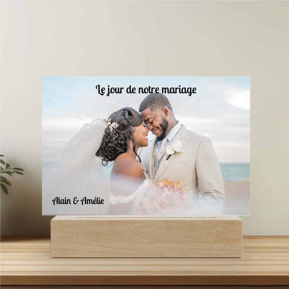 Le jour de notre Mariage - Plaque Cristal Acrylique