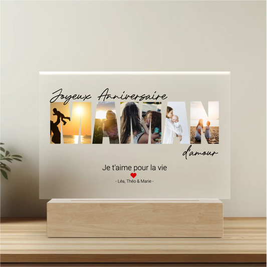 Joyeux Anniversaire Maman  - Plaque personnalisée