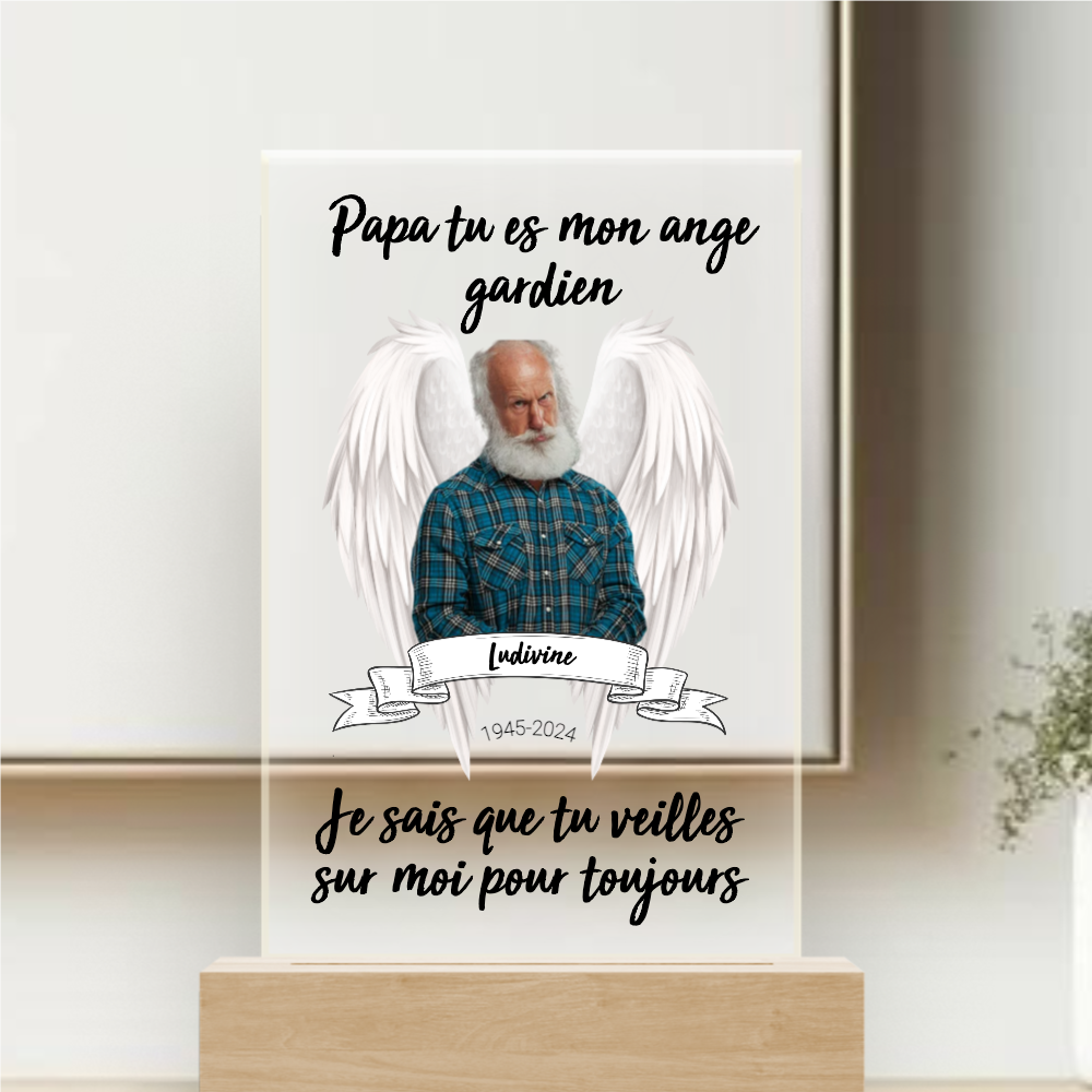 Papa Mon ange gardien - Plaque commémorative