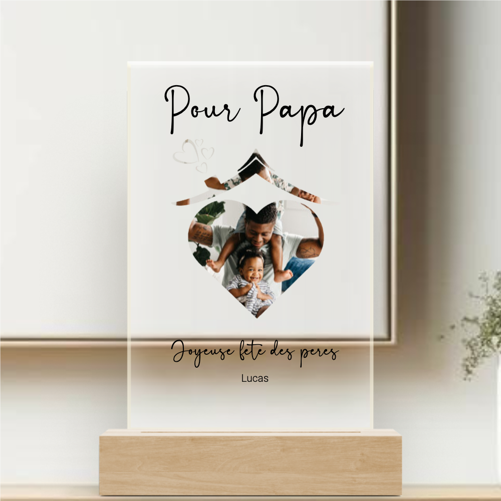 Plaque pour Papa avec Photo - Plaque personnalisée