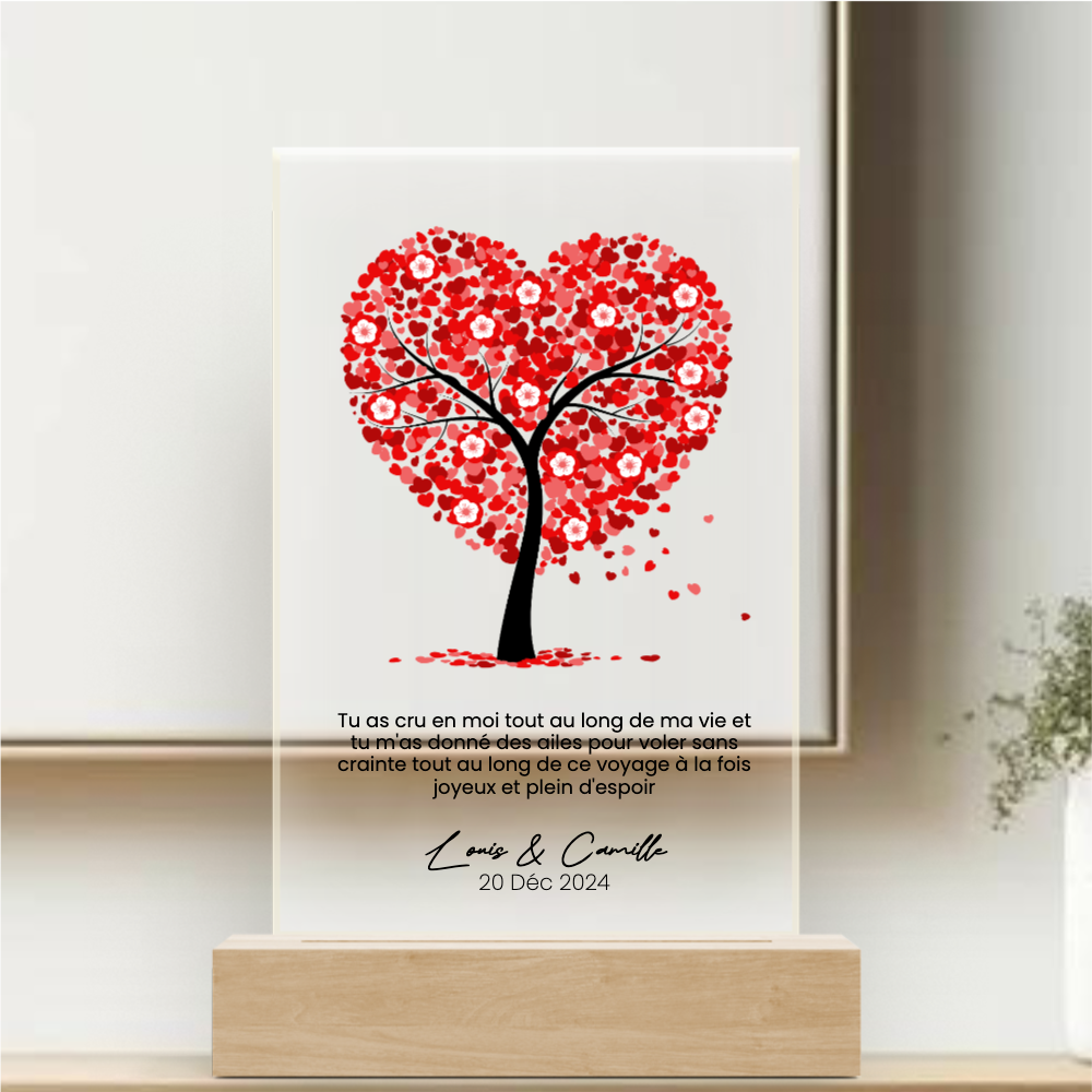 L'arbre de l'amour - Plaque Cristal Acrylique