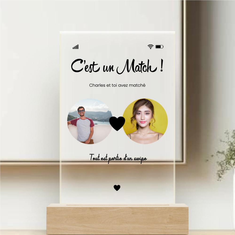 C'est un Match - Plaque Cristal Acrylique