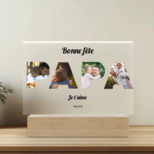 bonne fete papa cadeau plaque personnalisée acrylique