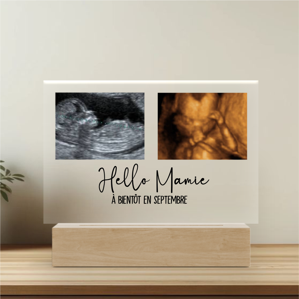 hello mamie cadeau annonce plaque naissance